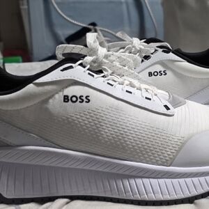 BOSS White and Black Sneakers